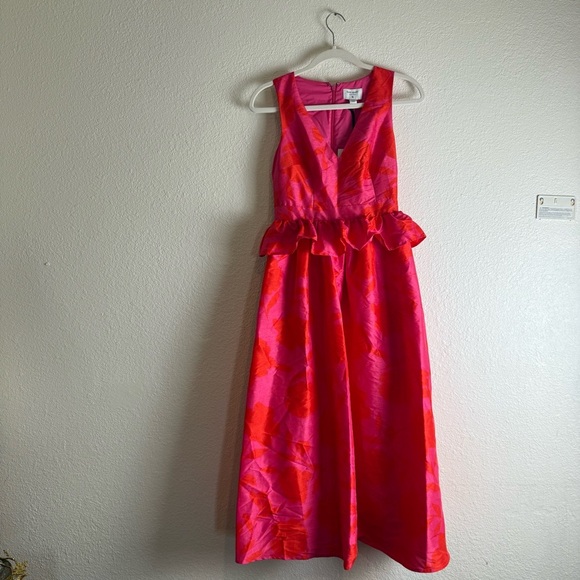 Kate Spade NY x Target Classic Rose Peplum Midi Dress NWT - Picture 9 of 16
